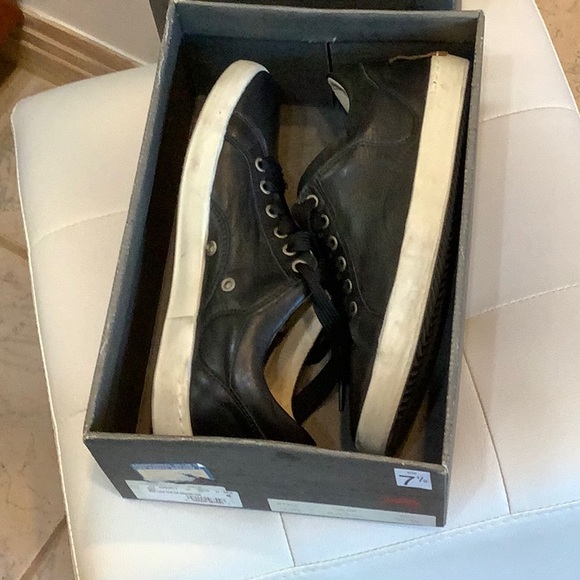 Brusque Black Leather Sneakers SZ 7.5 - Picture 4 of 6